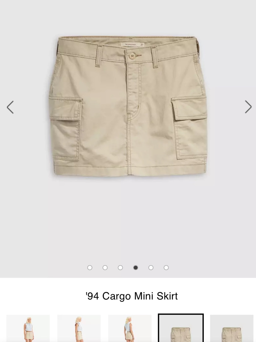 Levi's Beige Cargo Mini Skirt